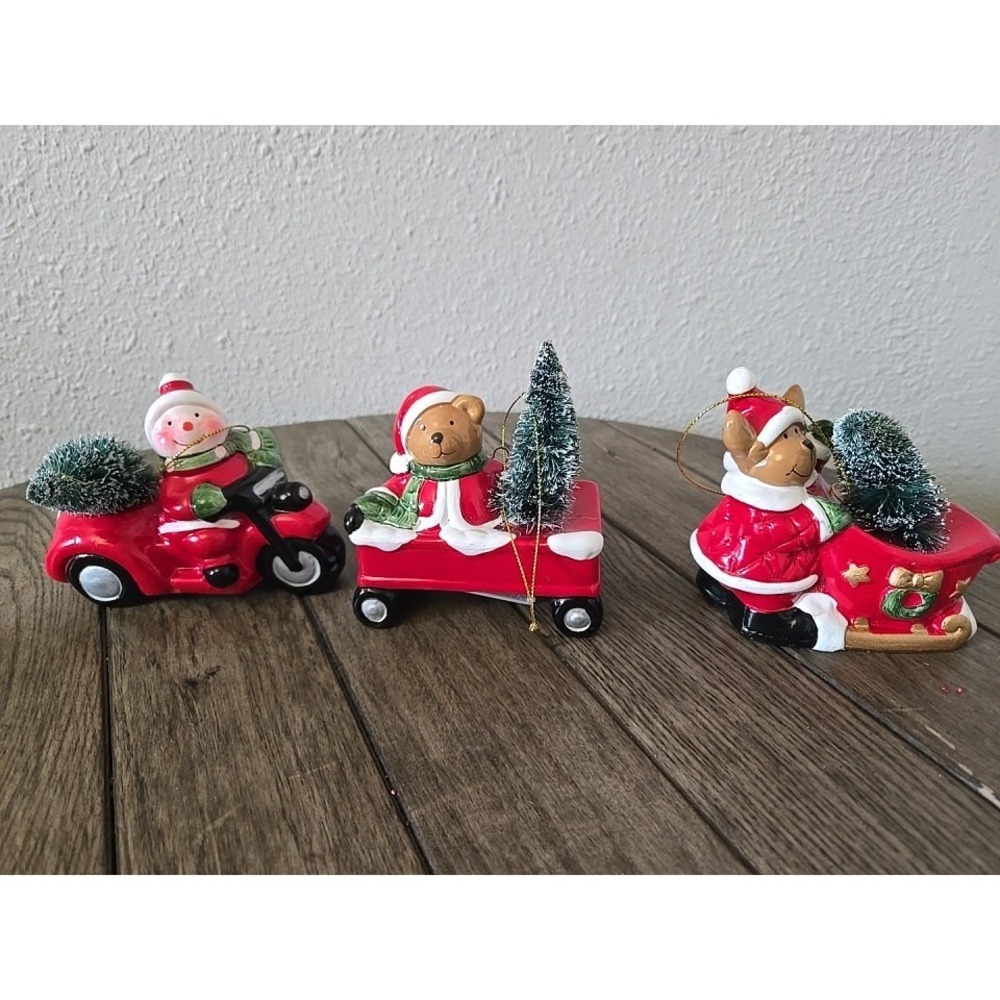 Set of 3 Illuminated Christmas Characters and Trees by Valerie Classic WORKS!!